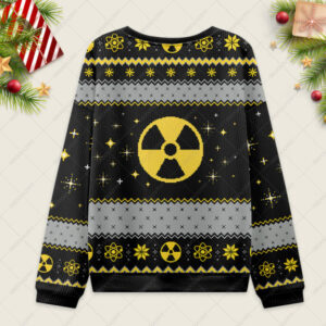 Alternative view of Legalize Recreational Plutonium Ugly Christmas Fuzzy Fleece Sweatshirt