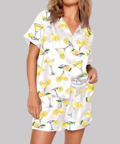 Lemon Drop Martini Watercolor Cocktail Beverage Alcohol Wedding Clipart Margarita Pajama Set