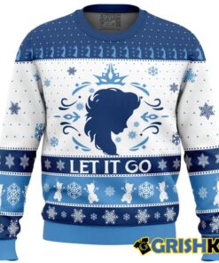 Let It Go Elsa Frozen Ugly Christmas Sweater 