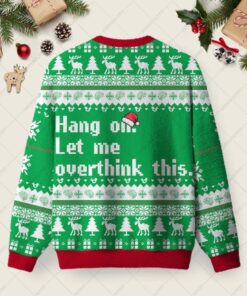 Alternative view of Let Me Overthink This Ugly Christmas Fuzzy Fleece Sweatshirt