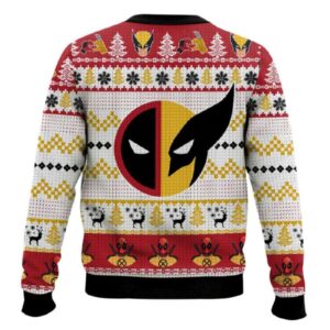 Alternative view of Letâ€™s Fucking Go Deadpool Wolverine Ugly Christmas Sweater