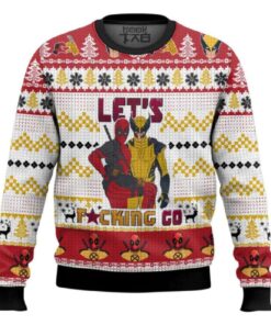 Letâ€™s Fucking Go Deadpool Wolverine Ugly Christmas Sweater