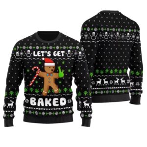 Lets Get Baked Inappropriate Ugly Sweater - Grishko.com