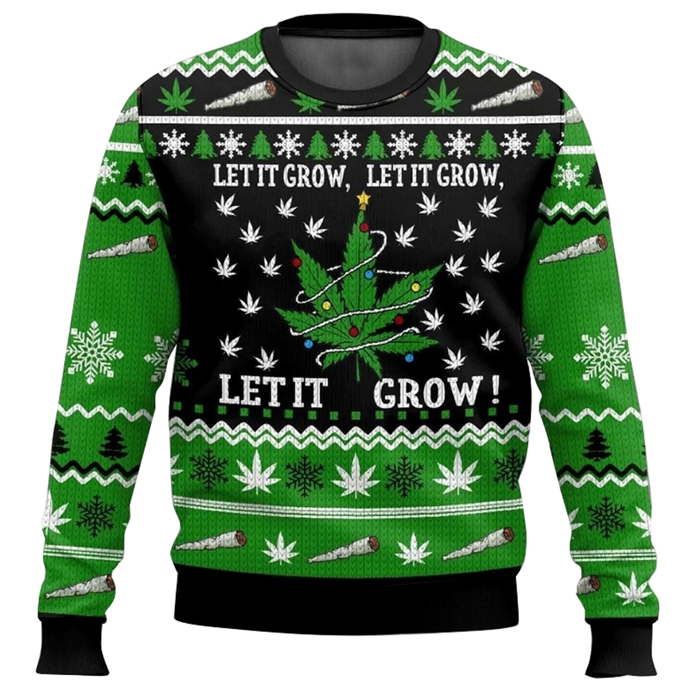 Let's It Grow 420 Christmas Ugly Sweatshirt - Grishko.com