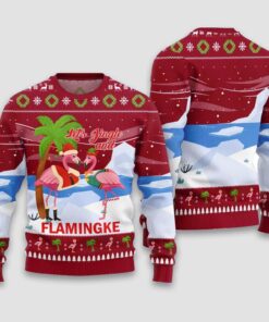 Alternative view of Let's Jingle And Flamingke Ugly Christmas Sweater