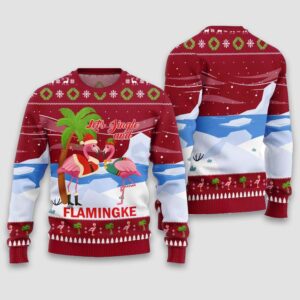 Alternative view of Let's Jingle And Flamingke Ugly Christmas Sweater