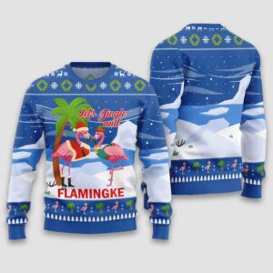 Let's Jingle And Flamingke Ugly Christmas Sweater