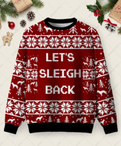 Let's Sleigh Back Ugly Christmas Fuzzy Fleece Sweatshirt