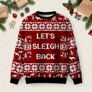 Let's Sleigh Back Ugly Christmas Fuzzy Fleece Sweatshirt