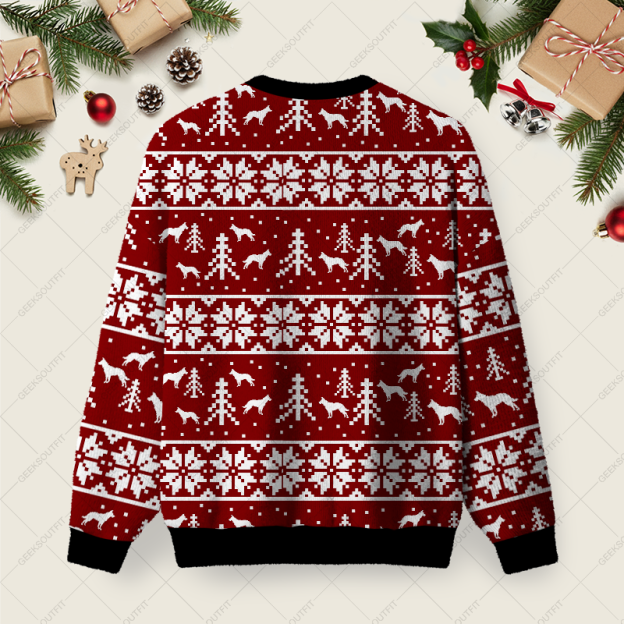 Alternative view of Let's Sleigh Back Ugly Christmas Fuzzy Fleece Sweatshirt