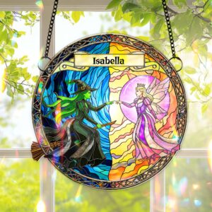 Alternative view of Light x Shadow Witch Suncatcher  - Personalized Gifts For Witch Lovers 05HYLU080825