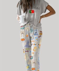 Alternative view of Lisbon Portugal Casual Pajama Set
