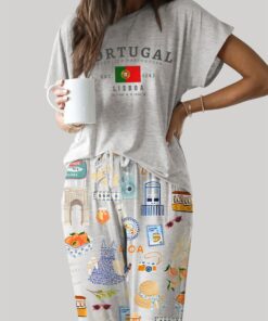 Lisbon Portugal Casual Pajama Set