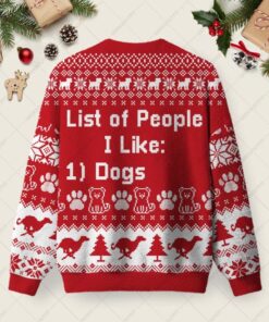 Alternative view of List of People I Like Ugly Christmas Fuzzy Fleece Sweatshirt