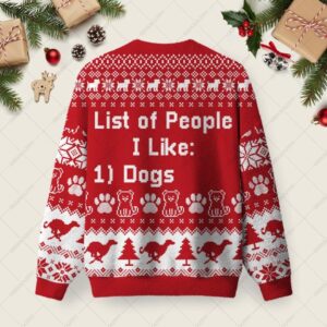 Alternative view of List of People I Like Ugly Christmas Fuzzy Fleece Sweatshirt