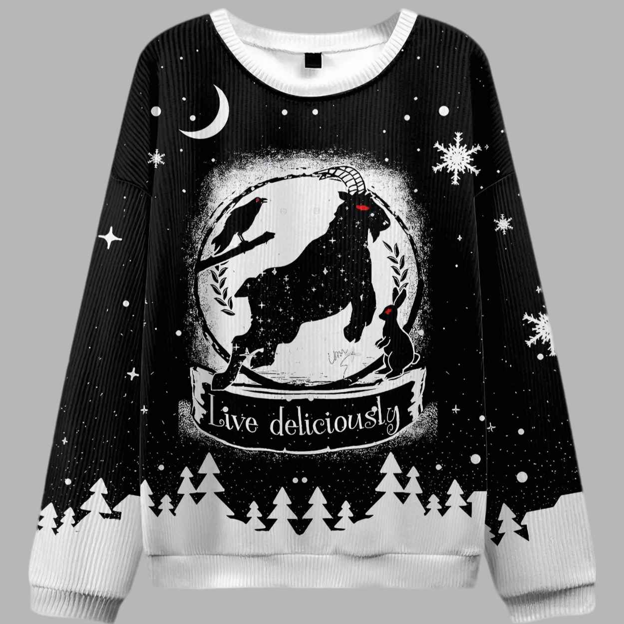 Live Deliciously Ugly Christmas Sweater - gullprint.com