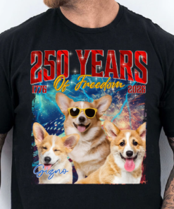 Live Preview Custom Your Pets Tees | 250 Years Of Freedom Bootleg Shirt | Custom Dog Cat Photo