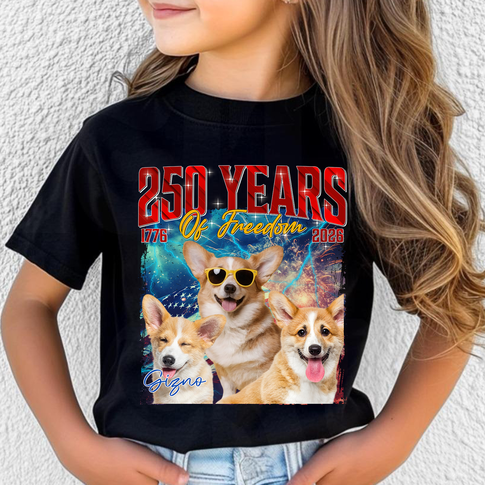 Live Preview Custom Your Pets Tees | 250 Years Of Freedom Bootleg Shirt | Custom Dog Cat Photo 683119 - Image 5