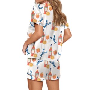 Alternative view of Lobster Aperol Spritz Trio Satin Pajama Set