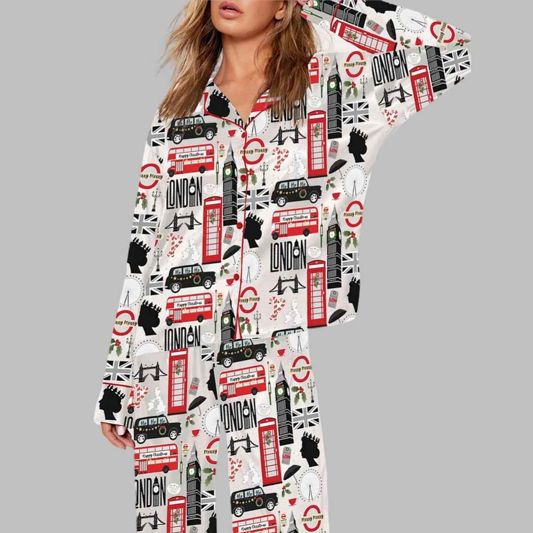 London Christmas Pajama Set
