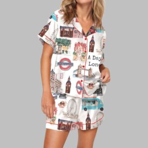 London Travel Pajama Set For Women