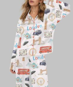 London Travel Silky Satin Pajama Set