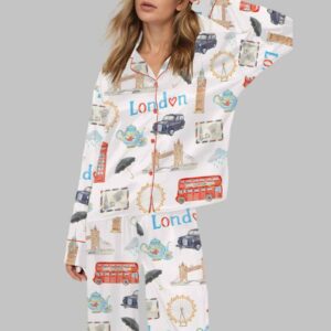 London Travel Silky Satin Pajama Set