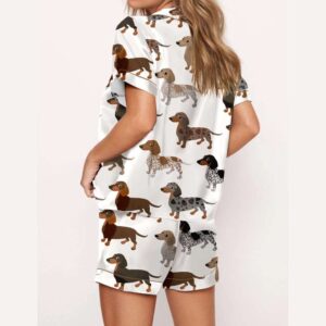 Alternative view of Longhaired Dachshund Satin Pajama Set