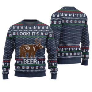Alternative view of Look Its A Beer Ugly Christmas Sweater - Grishko.com