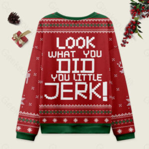 Alternative view of Look What You Did-Home Alone Ugly Christmas Fuzzy Fleece Sweatshirt
