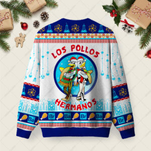 Alternative view of Los Pollos Hermanos Christmas Fuzzy Fleece Sweatshirt