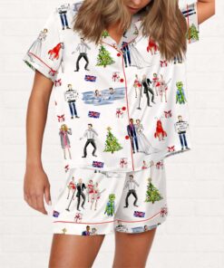 Love Actually Christmas Silky Satin Pajama Set