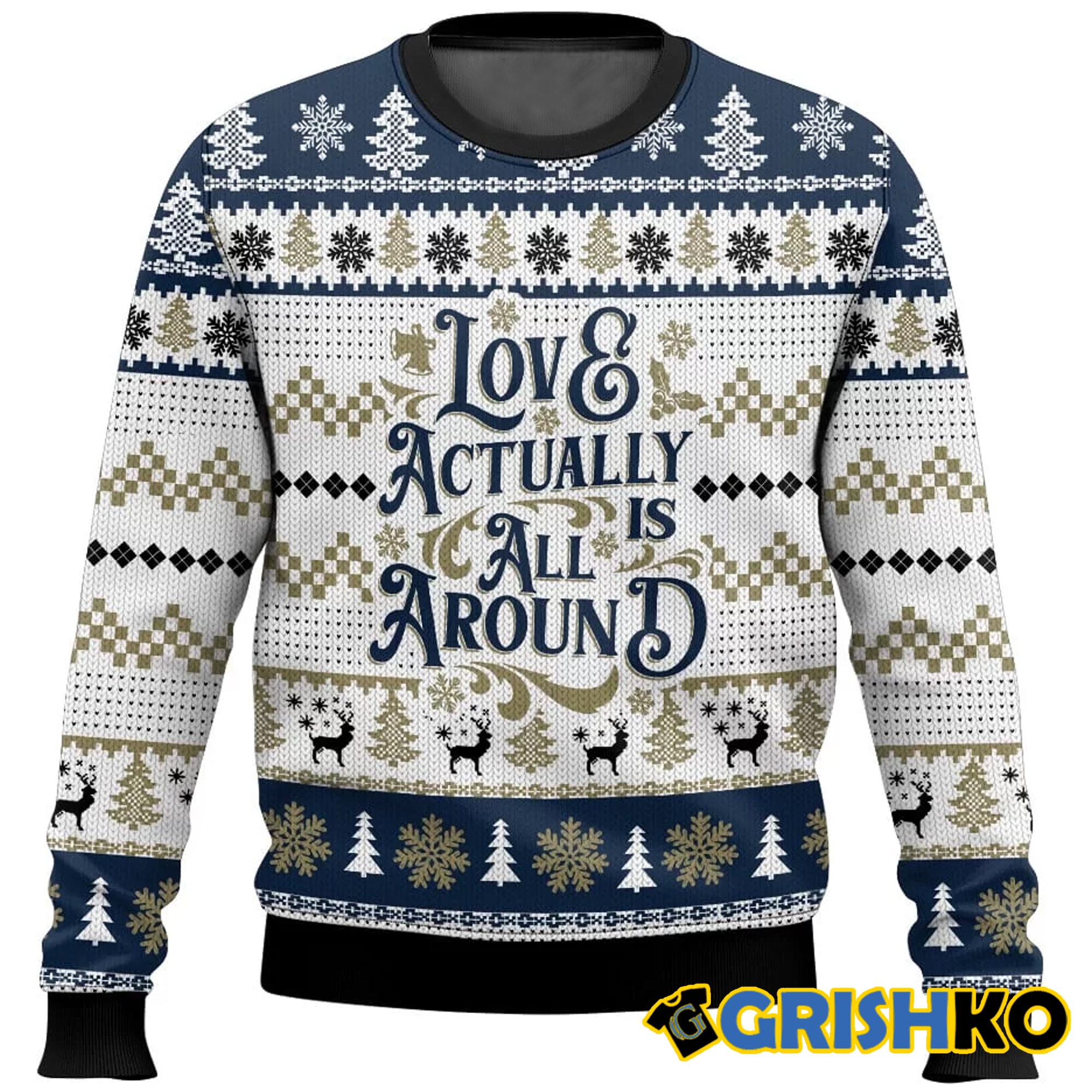 Love Actually is All Around Love Actually Ugly Sweater - Grishko.com