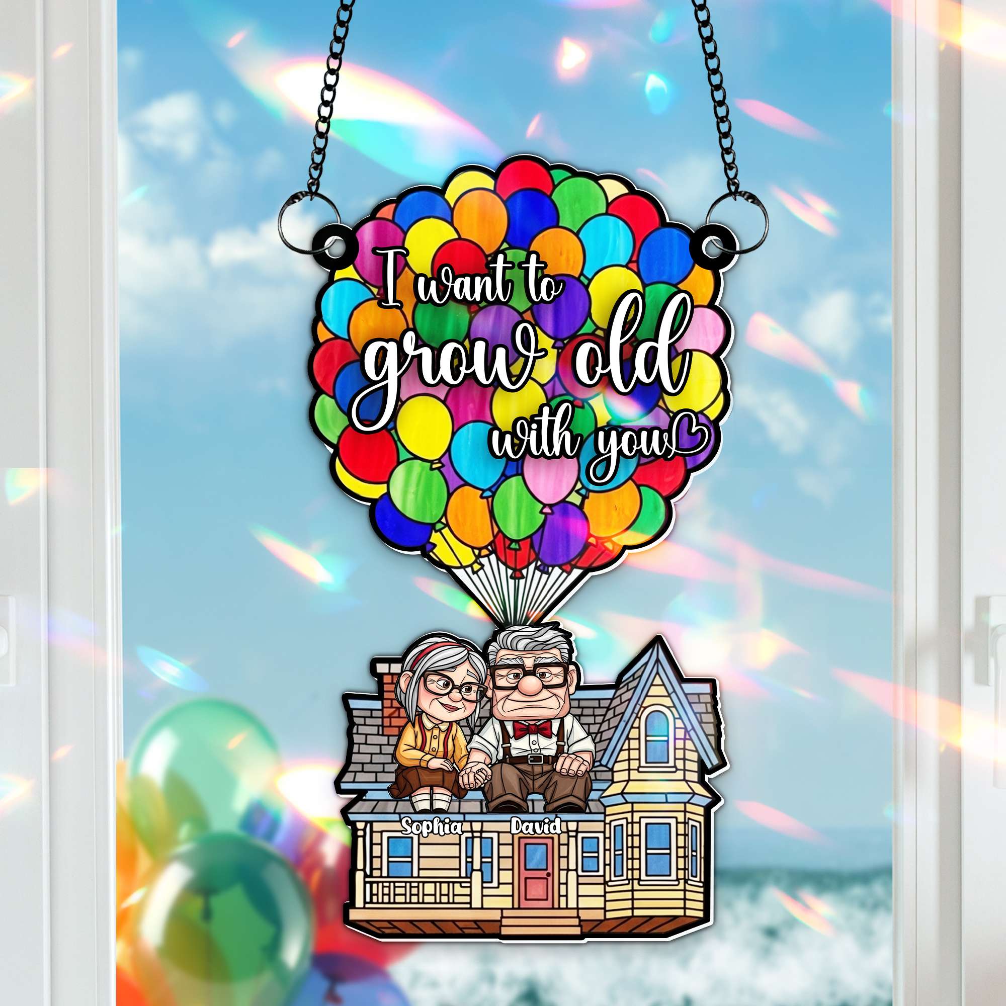 Love Bubble Suncatcher Ornament - Personalized Gifts for Couple 06TOLU150725 - Image 4