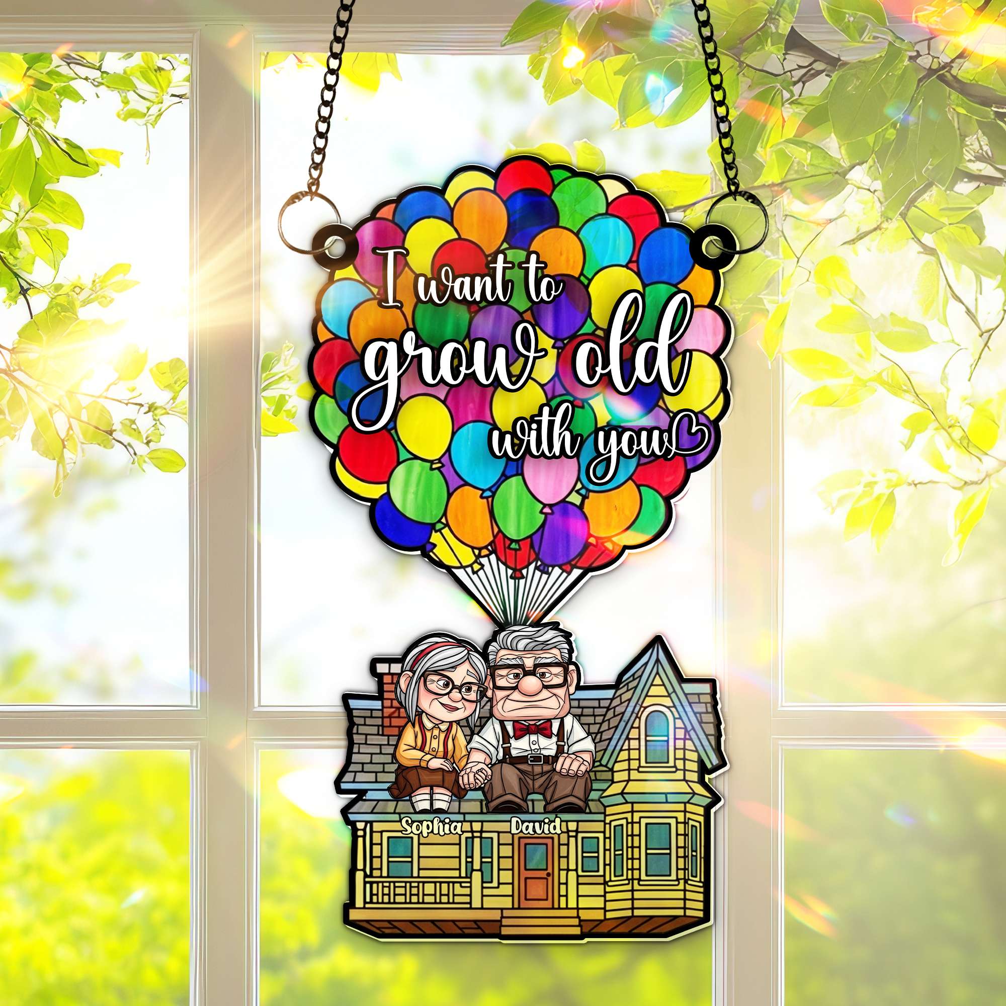 Love Bubble Suncatcher Ornament - Personalized Gifts for Couple 06TOLU150725 - Image 3