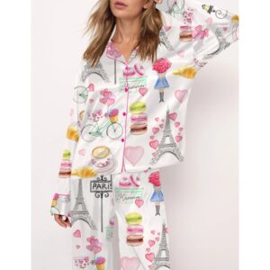 Alternative view of Love In Paris Satin Pajama Set For Women