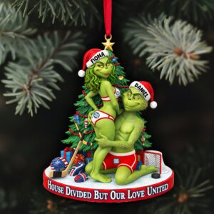 Alternative view of Love On Ice Christmas Ornament - Personalized Gift For Couples 02HULU290925