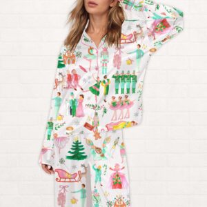 Lovely Nutcracker Christmas Silky Satin Pajama Set
