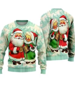 Alternative view of Lovely Santa Couples Ugly Christmas Sweater 
