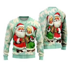 Lovely Santa Couples Ugly Christmas Sweater - Grishko.com