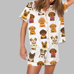 Alternative view of LQBTQ Pride All You Need Is love Cute LGBTQ Rainbow Dog Mom Print Pajama Set