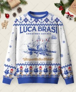 LUCA BRASI Ugly Christmas Fuzzy Fleece Sweatshirt