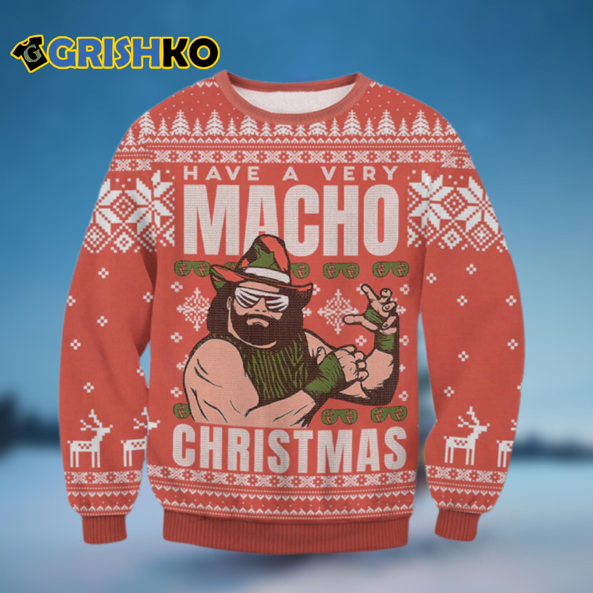 Macho Man Randy Savage Ugly Christmas Sweater - Grishko.com