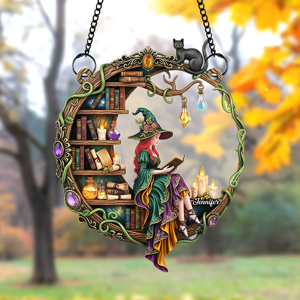 Magical Witch Suncatcher Ornament – Personalized Gifts for Book Lovers 03naqn140725 - Image 3