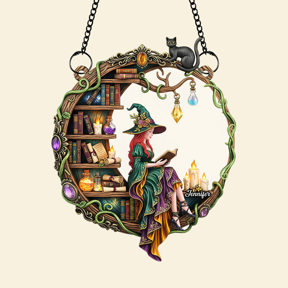 Magical Witch Suncatcher Ornament – Personalized Gifts for Book Lovers 03naqn140725 - Image 4