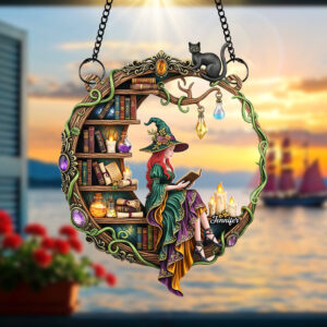 Alternative view of Magical Witch Suncatcher Ornament – Personalized Gifts for Book Lovers 03naqn140725