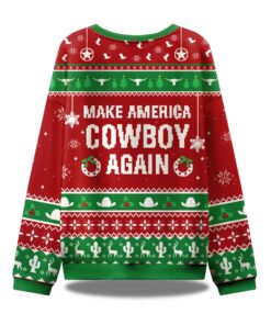 Alternative view of Make America Cowboy Again Ugly Christmas Sweater