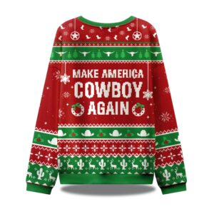 Alternative view of Make America Cowboy Again Ugly Christmas Sweater