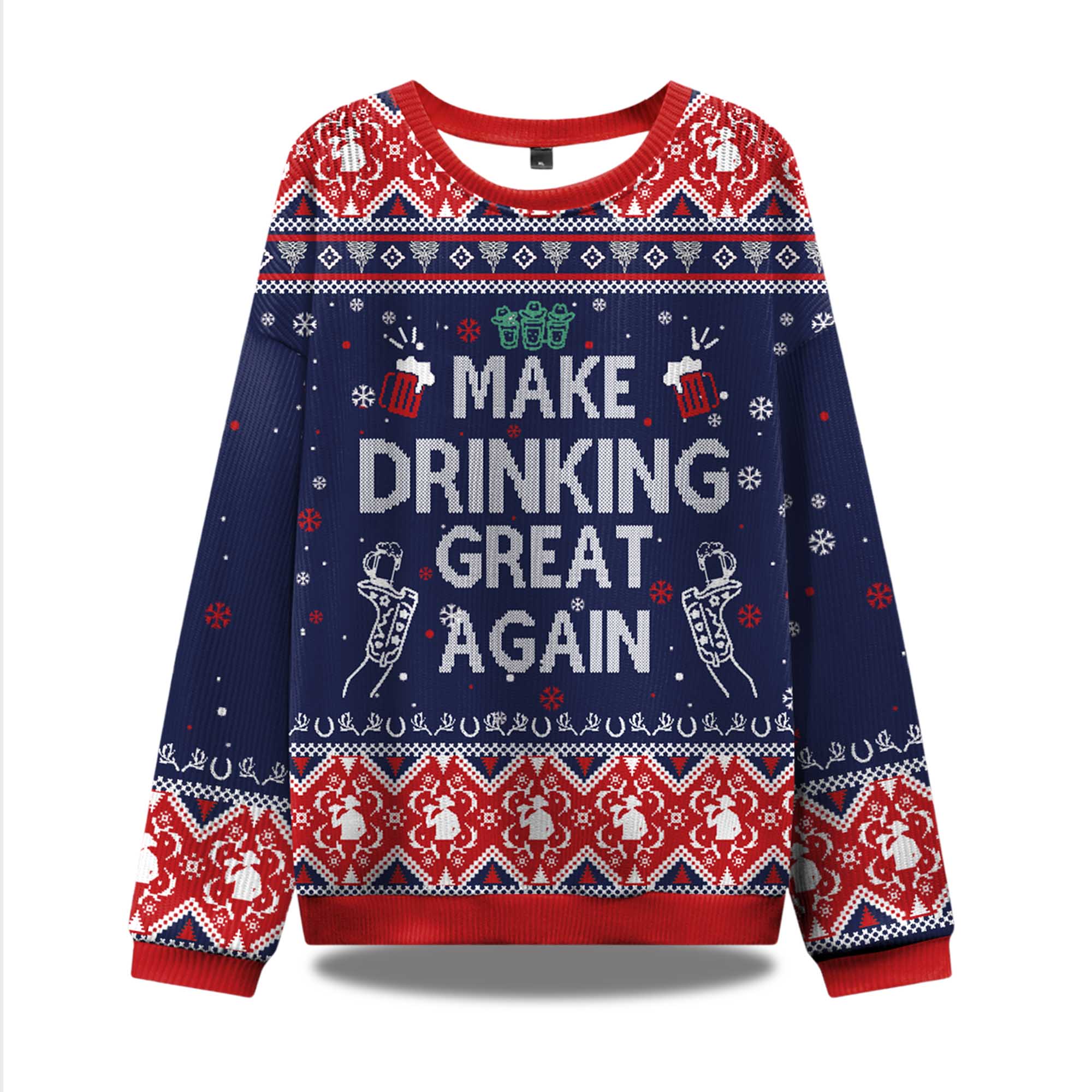 Make Drinking Great Again Ugly Christmas Sweater