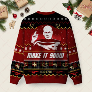 Alternative view of Make It Snow Ugly Christmas Fuzzy Fleece Sweatshirt